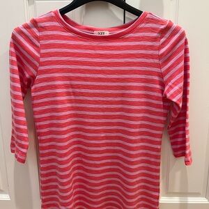 NIC+ZOE Coral and Light Pink Short Sleeve Tee